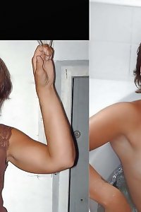 the redhead blonde girl enjoys the sexual pleasures with her huge naked breasts